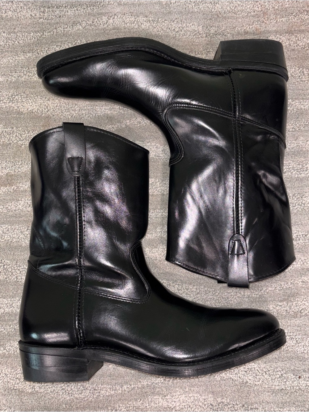 Iron Age Black Leather Steel Toe Boots Western Oil Resistant 635 Men’s 14D